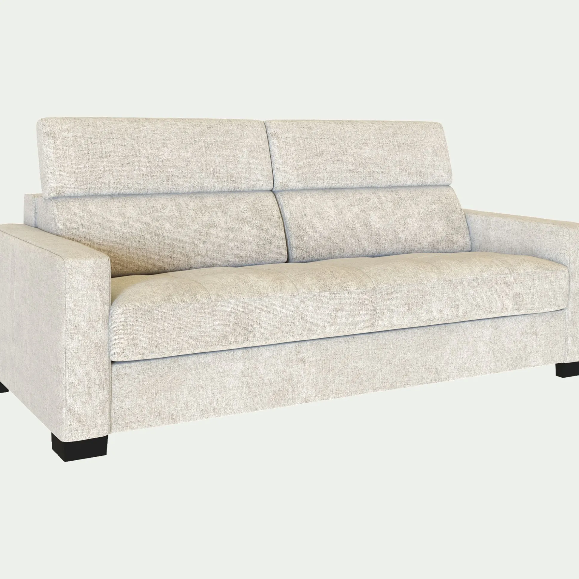 Canapé 3 places fixe en tissu Genesis avec accoudoirs 15cm - blanc ventoux