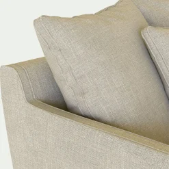 Canapé 1.5 places fixe en tissu mixte - beige alpilles