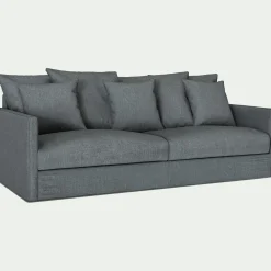 Canapé 4 places fixe en tissu - gris ardoise