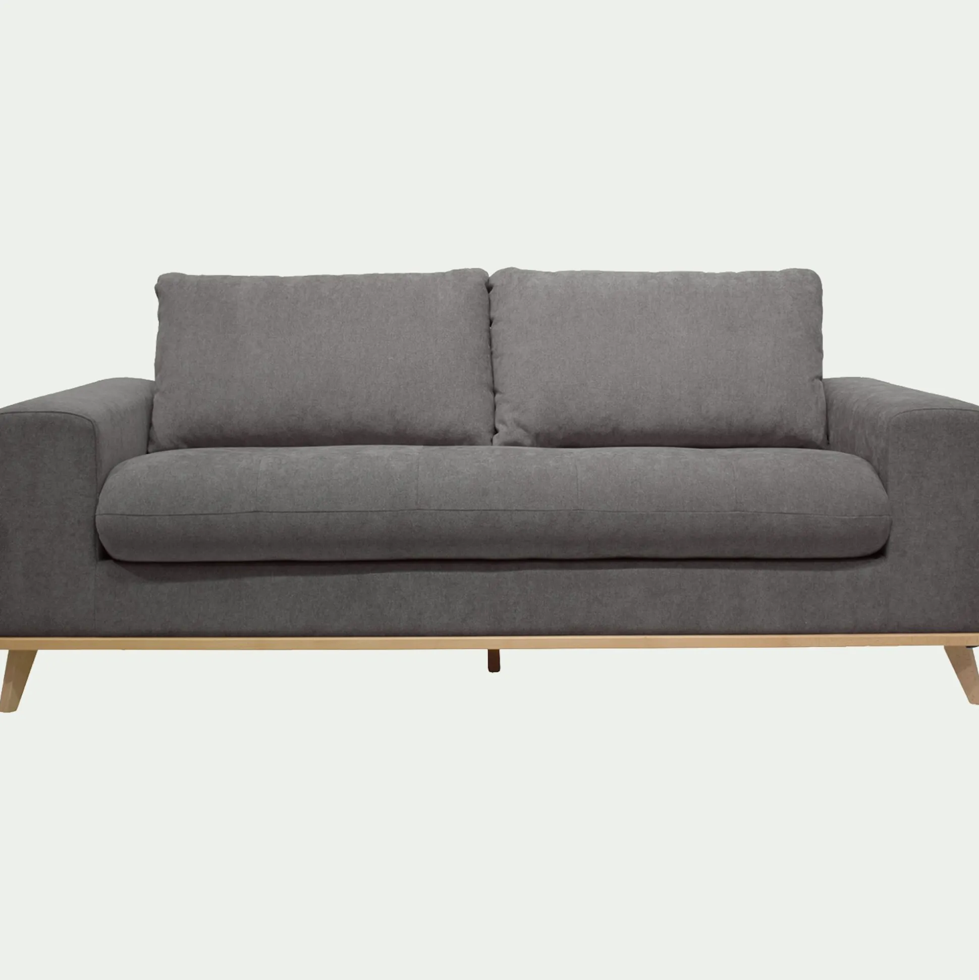 Canapé 3 places fixe en tissu Storm - gris moyen