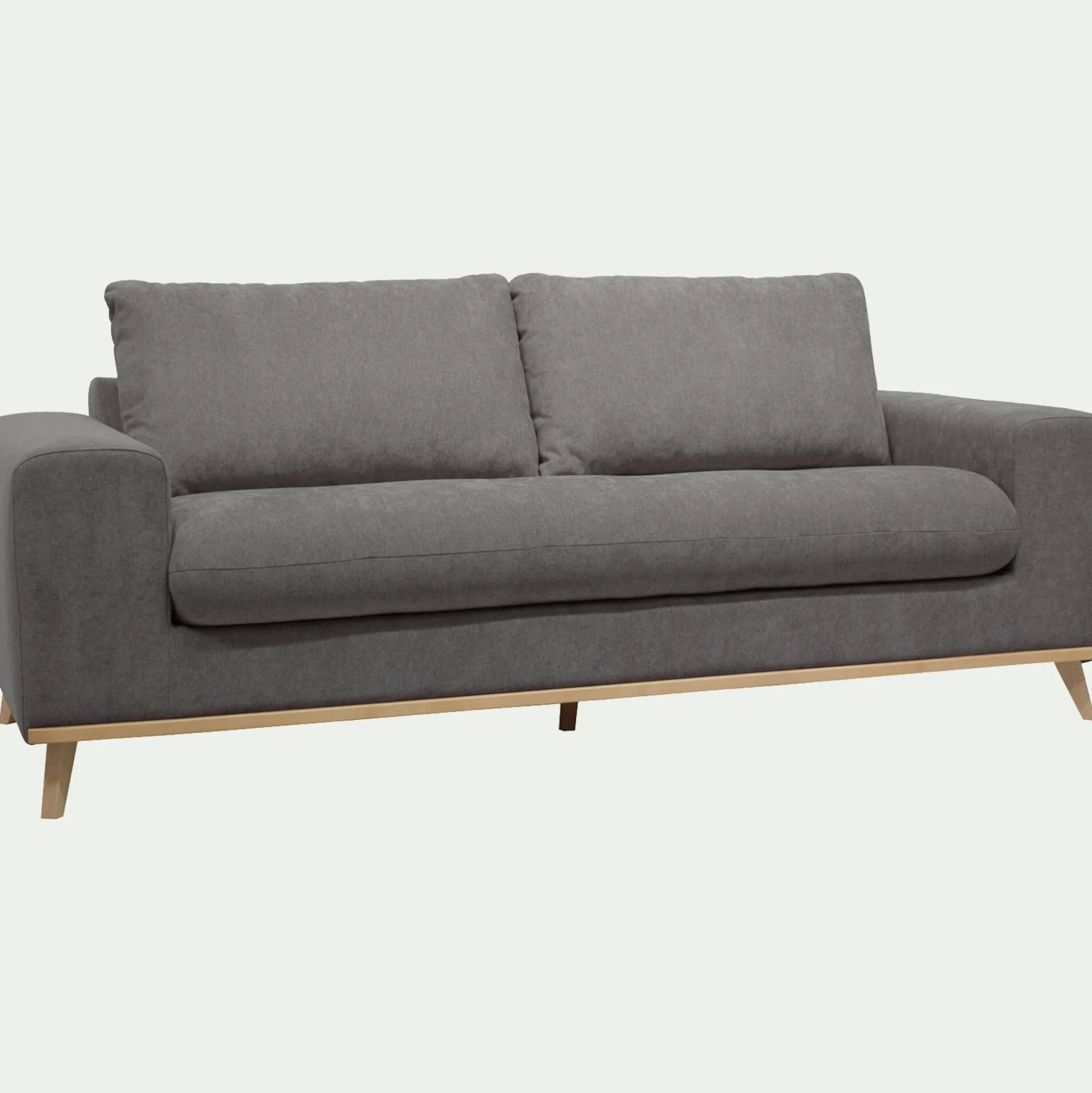 Canapé 3 places fixe en tissu Storm - gris moyen