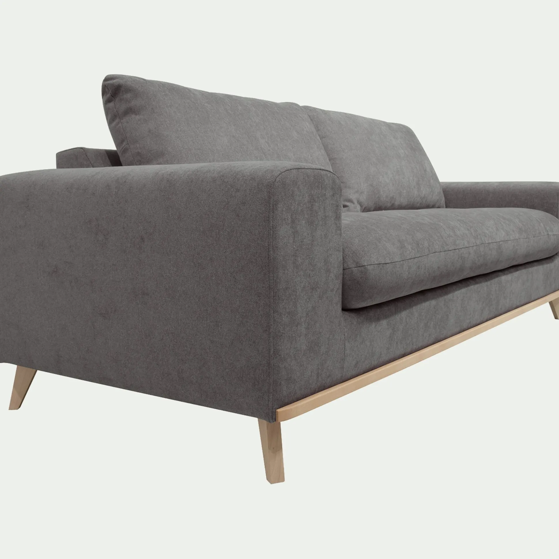 Canapé 3 places fixe en tissu Storm - gris moyen