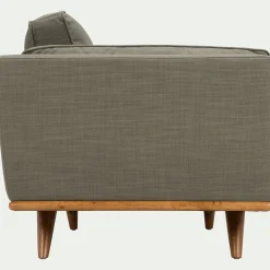 Canapé 2 places fixe en tissu kaki cèdre