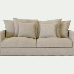 Canapé 2 places fixe en tissu - beige alpilles