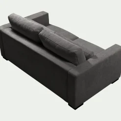 Canapé 3 places fixe en tissu Bloq - gris anthracite