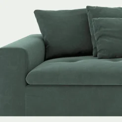 Canapé 4 places fixe en velours - vert sauge
