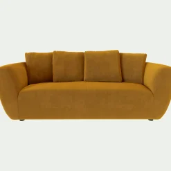 Canapé 3 places fixe en velours Velvet - jaune argan