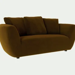 Canapé 2 places fixe en velours Velvet - bronze