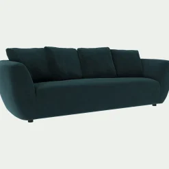 Canapé 4 places fixe en velours Velvet - bleu foncé