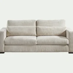 Canapé 3 places fixe en velours côtelé Azores - beige