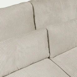 Canapé 3 places fixe en velours côtelé Azores - beige