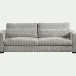 Canapé 5 places fixe en velours côtelé Azores - gris borie