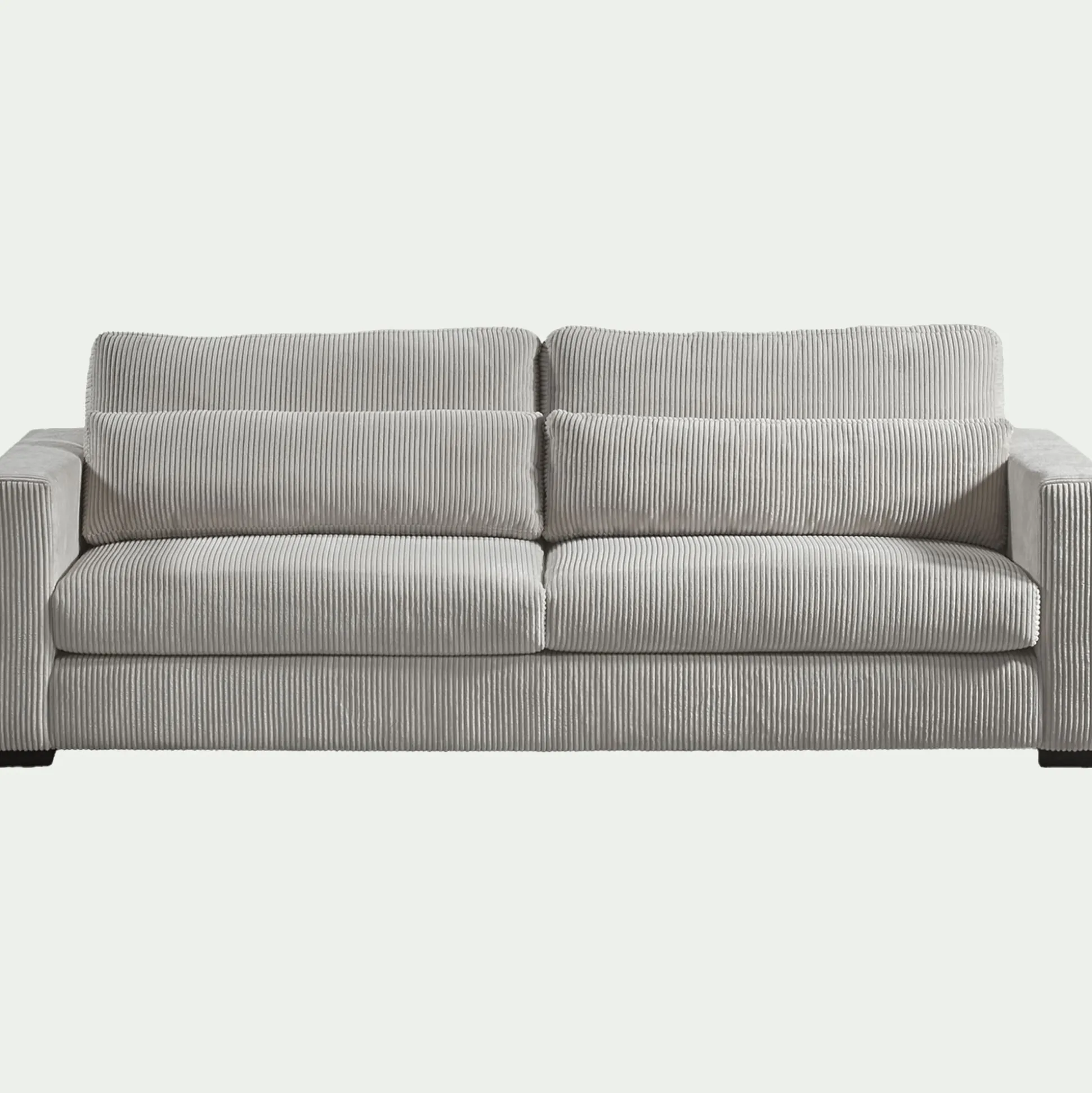 Canapé 5 places fixe en velours côtelé Azores - gris borie