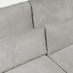 Canapé 5 places fixe en velours côtelé Azores - gris borie