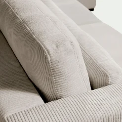 Canapé 5 places fixe en velours côtelé Azores - beige