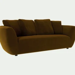 Canapé 3 places fixe en velours Velvet - bronze