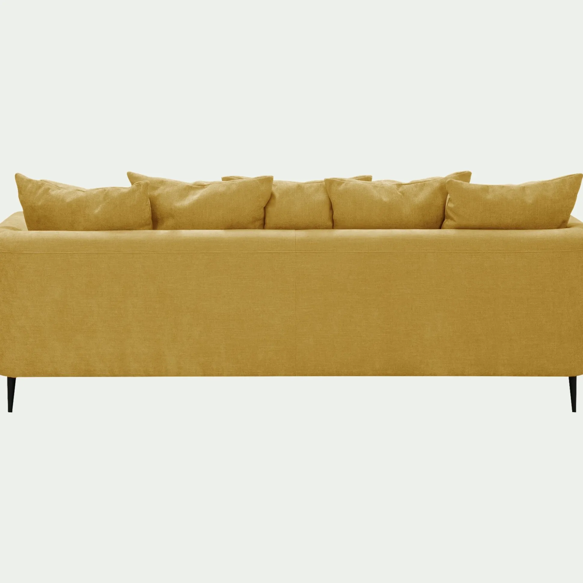 Canapé 5 places fixe gauche en tissu cannes - jaune argan