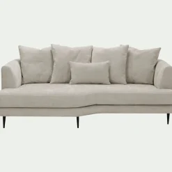 Canapé 3 places fixe gauche en tissu Cannes - beige roucas