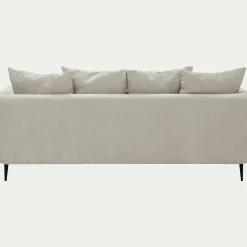Canapé 3 places fixe gauche en tissu Cannes - beige roucas