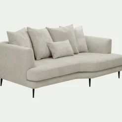Canapé 3 places fixe gauche en tissu Cannes - beige roucas