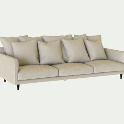 Canapé 6 places fixe tissu mixte - beige alpilles