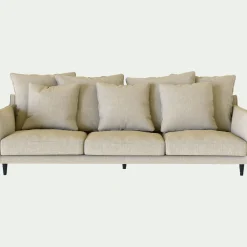 Canapé 5 places fixe tissu mixte - beige alpilles