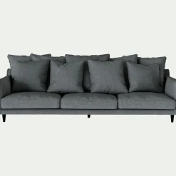 Canapé 6 places fixe tissu mixte - gris ardoise
