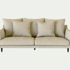 Canapé 3 places fixe tissu mixte - beige alpilles