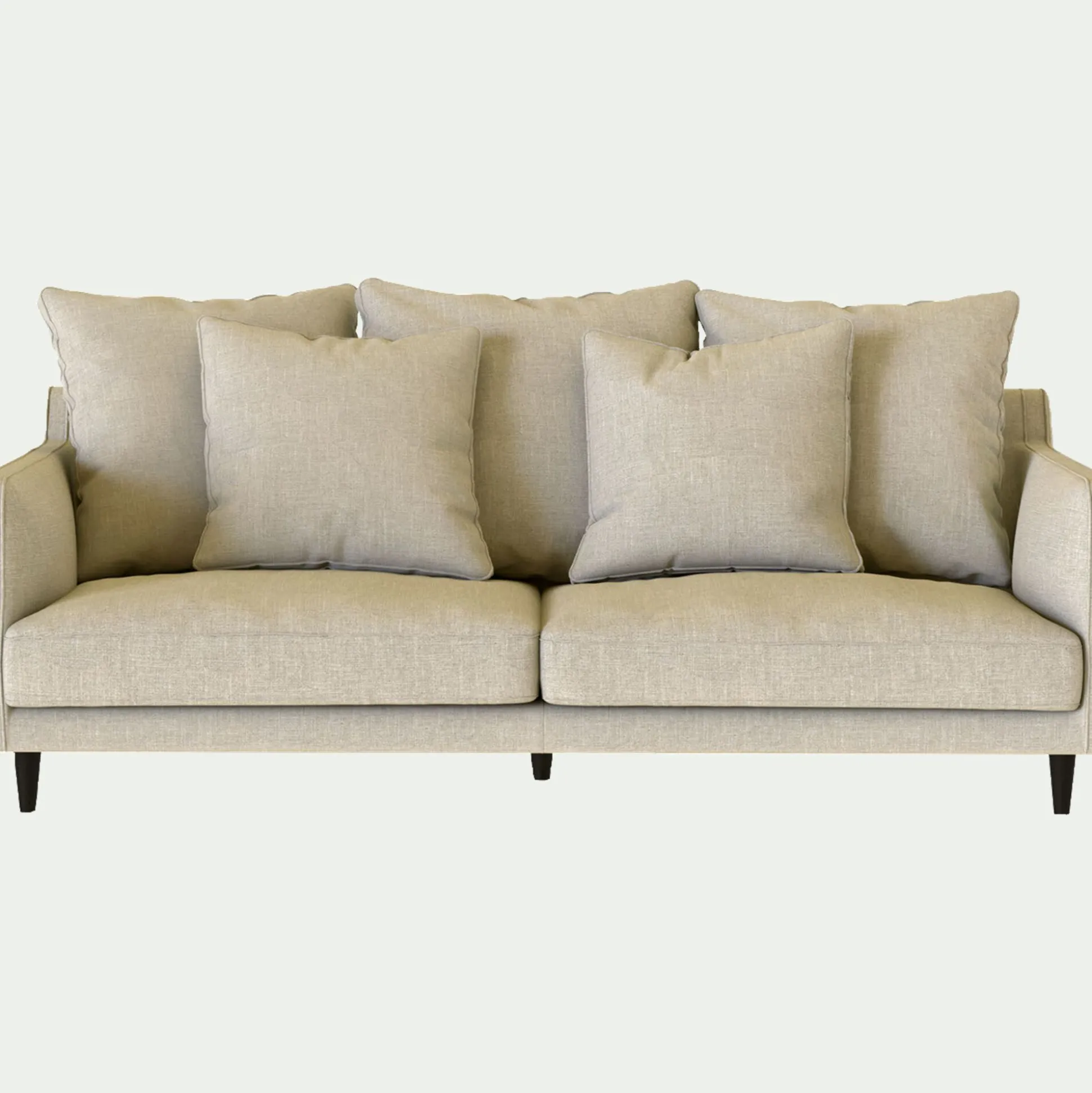 Canapé 3 places fixe tissu mixte - beige alpilles