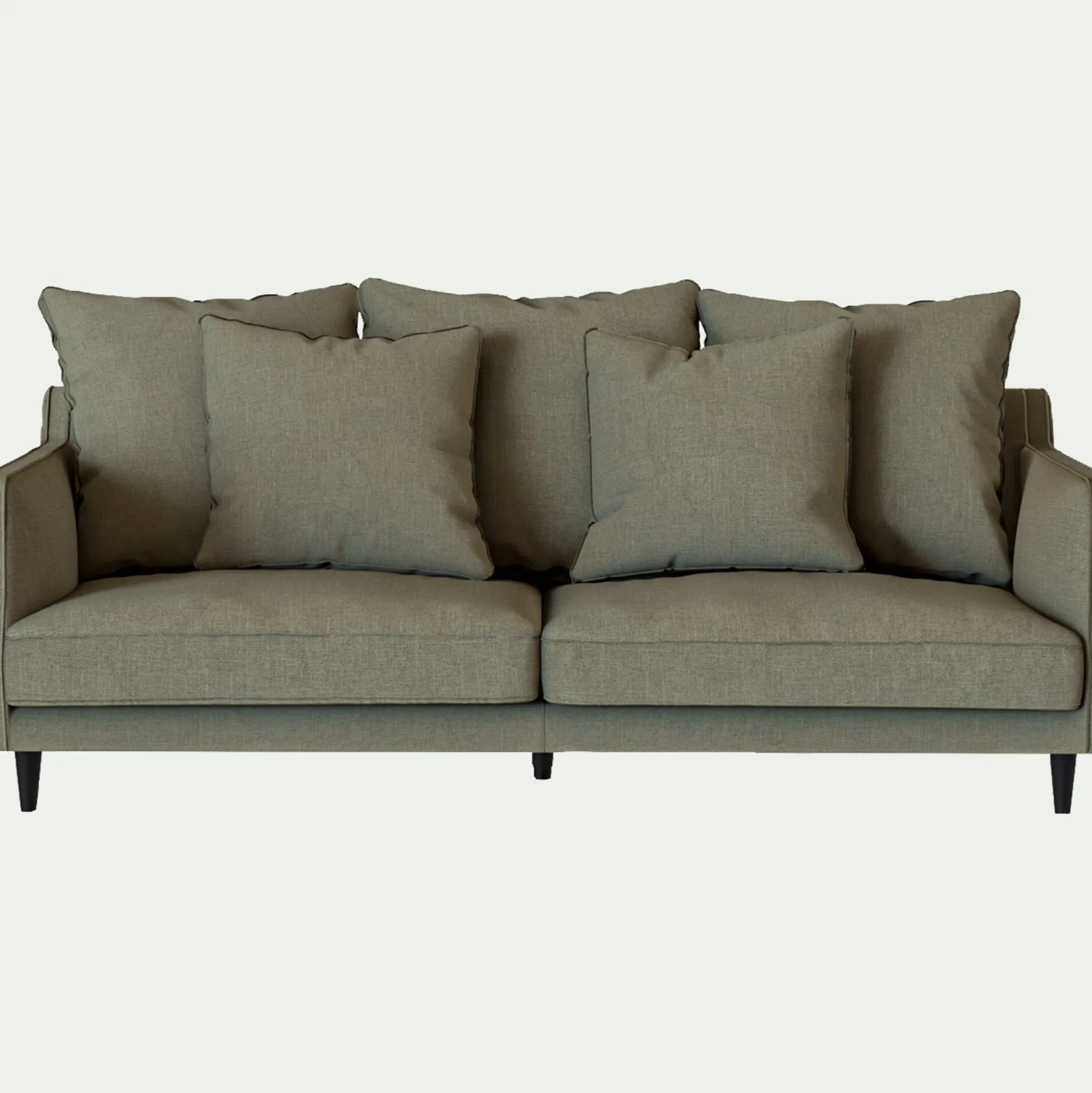 Canapé 3 places fixe tissu mixte - vert cèdre