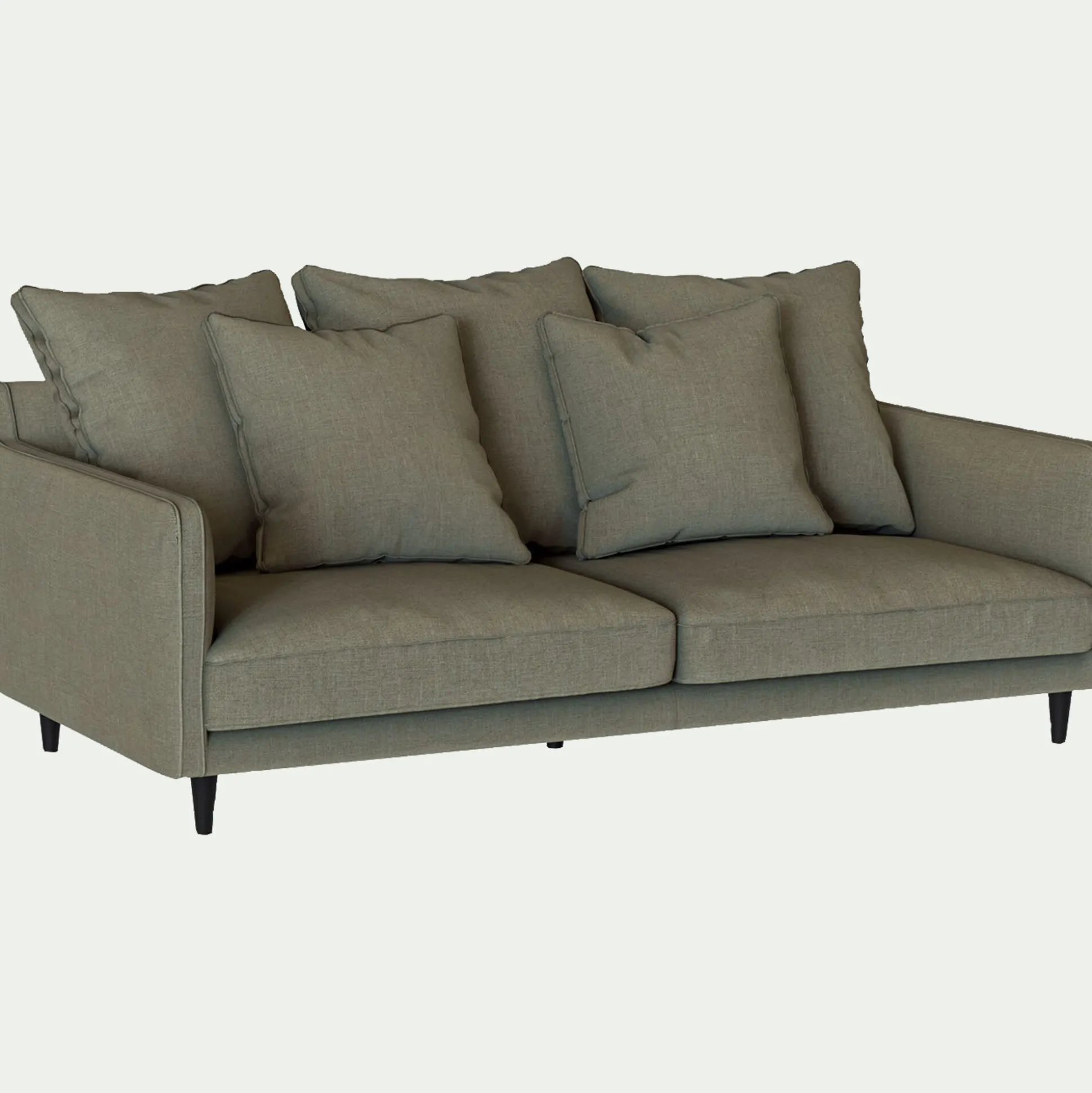 Canapé 3 places fixe tissu mixte - vert cèdre