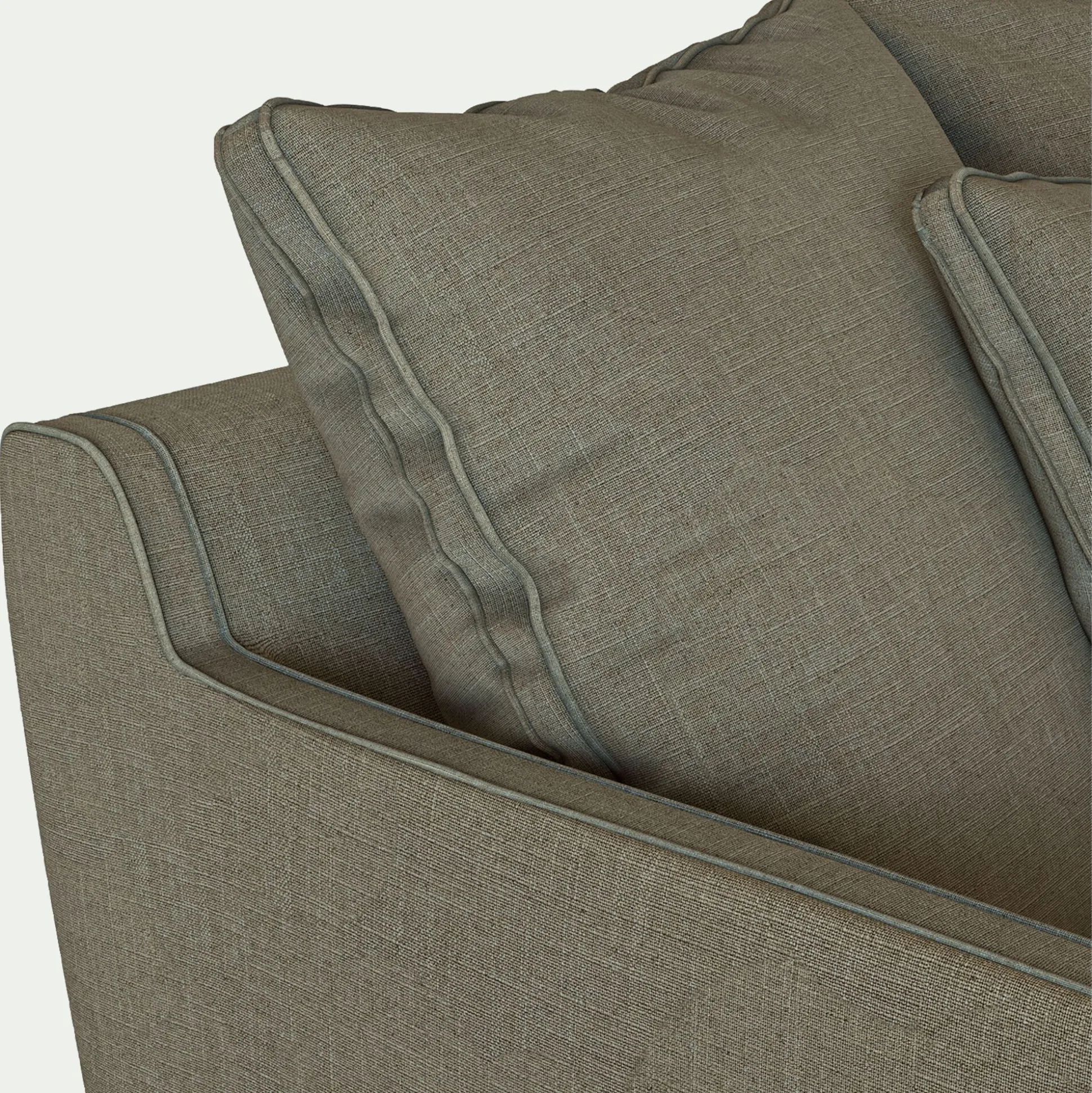 Canapé 3 places fixe tissu mixte - vert cèdre