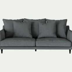 Canapé 3 places fixe tissu mixte - gris ardoise