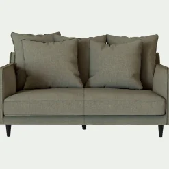 Canapé 2 places fixe tissu mixte - vert cedre