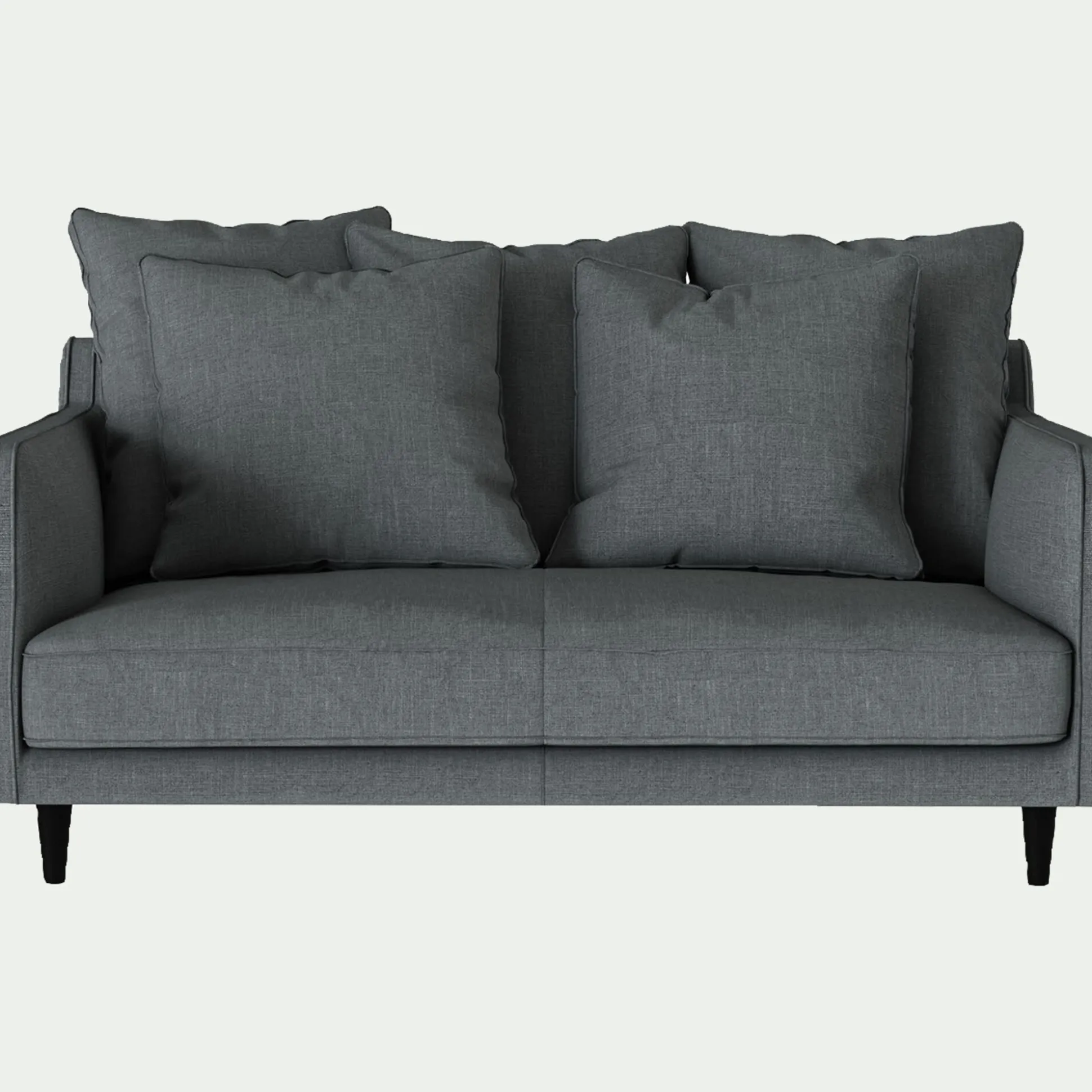 Canapé 2 places fixe tissu mixte - gris ardoise