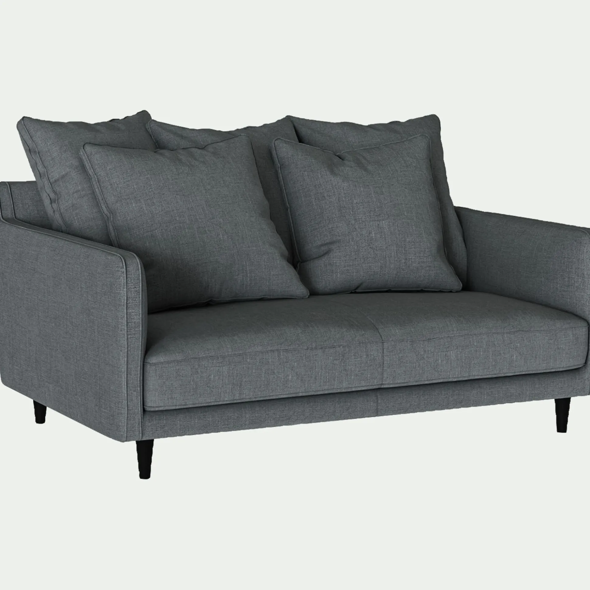 Canapé 2 places fixe tissu mixte - gris ardoise