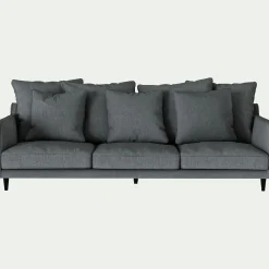 Canapé 5 places fixe tissu mixte - gris ardoise