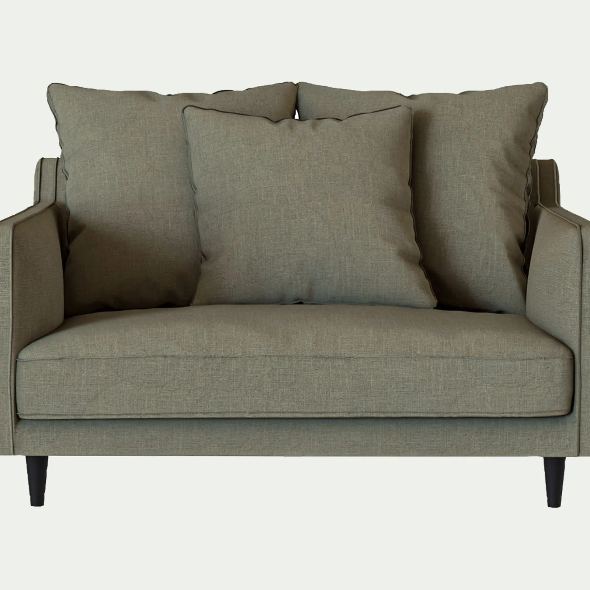 Canapé 1,5 places fixe tissu mixte - vert cedre