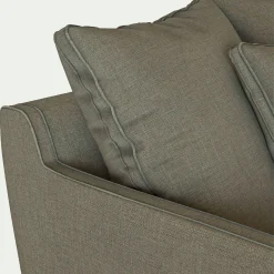 Canapé 1,5 places fixe tissu mixte - vert cedre