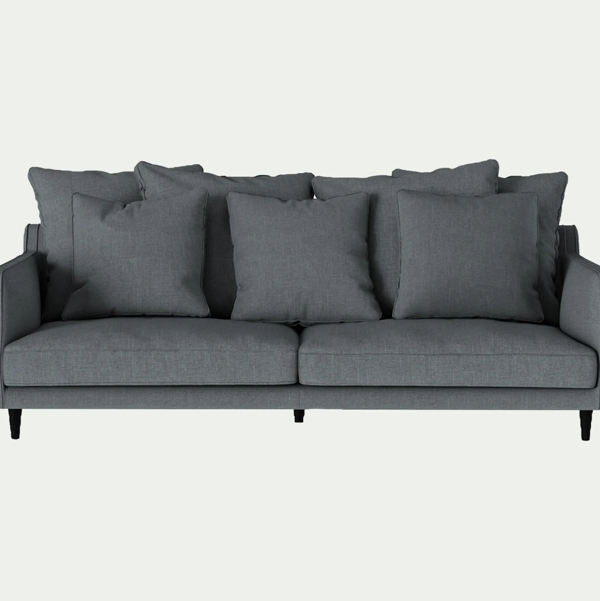 Canapé 4 places fixe tissu mixte - gris ardoise