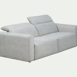 Canapé 3 places relax droit en tissu - gris borie