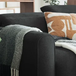 Canapé 5 places relax droit en tissu - gris anthracite