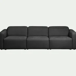 Canapé 5 places relax droit en tissu - gris anthracite