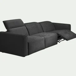 Canapé 5 places relax droit en tissu - gris anthracite