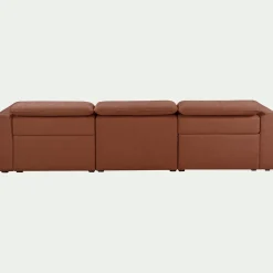 Canapé 5 places relax droit en tissu - brun rustrel