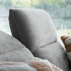 Canapé 5 places relax droit en tissu - gris moyen