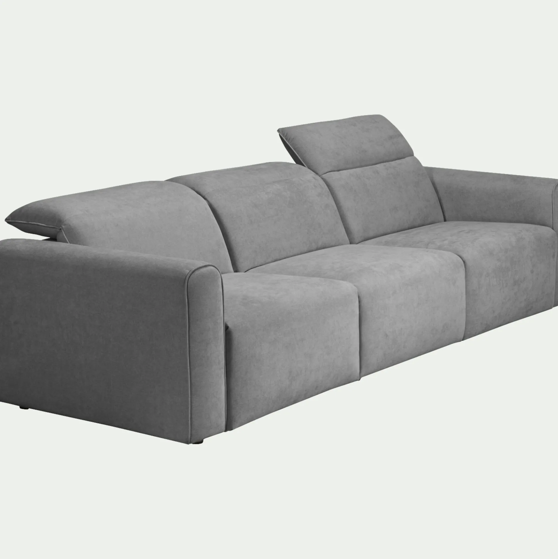 Canapé 5 places relax droit en tissu - gris moyen