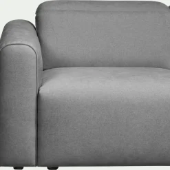 Canapé 5 places relax droit en tissu - gris moyen