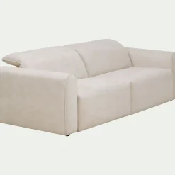 Canapé 3 places relax droit en tissu - beige roucas