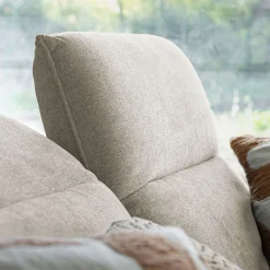 Canapé 5 places relax gauche en tissu - beige roucas